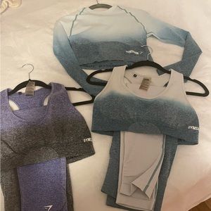 Gymshark Blue white ombré 3pc set